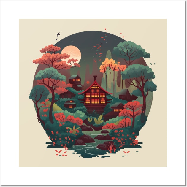 Japanese Village Wall Art by rraynerr